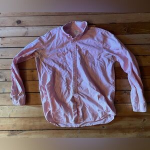 Mens GAP Pink Striped XL Button Up Long Sleeve Lightweight Oxford Shirt
